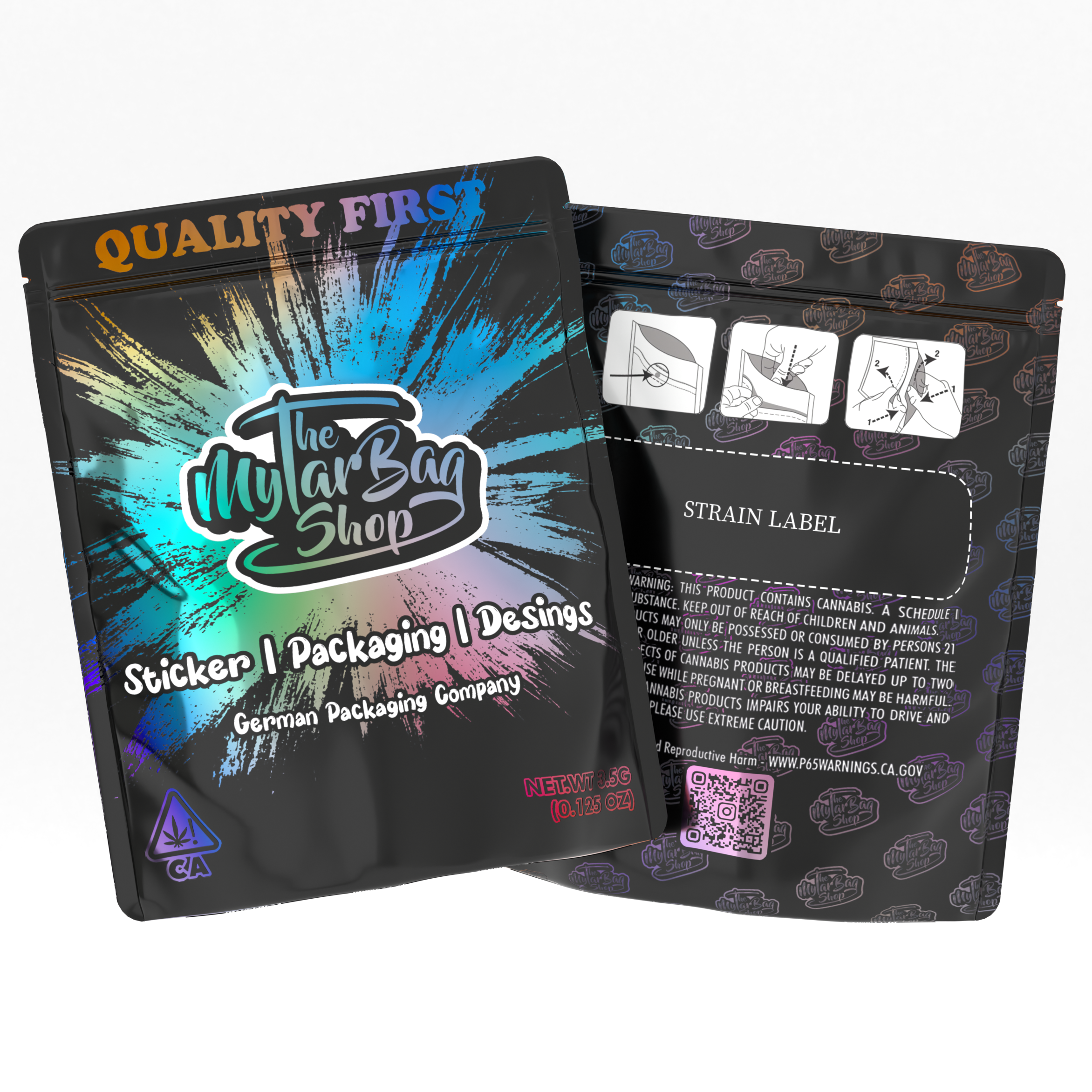 Custom Direct Print 3,5g - 7g Mylar Bags