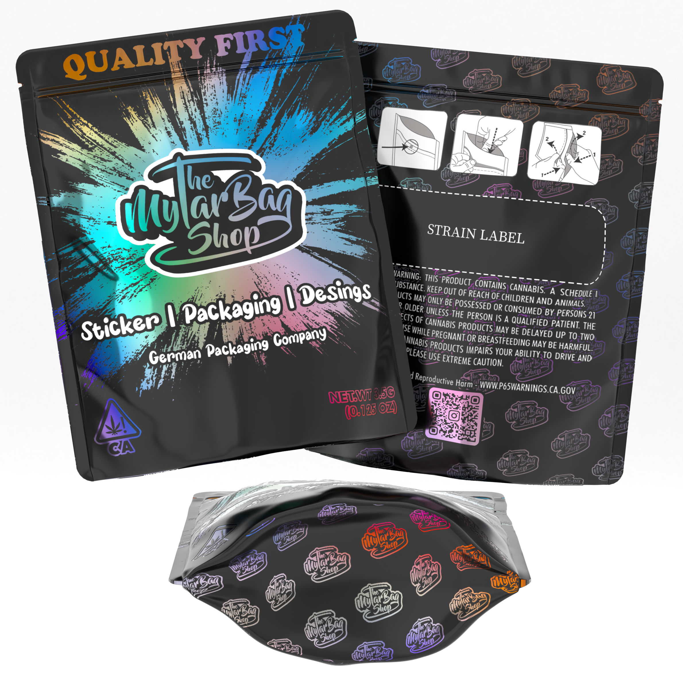 Custom Direct Print 3,5g - 7g Mylar Bags