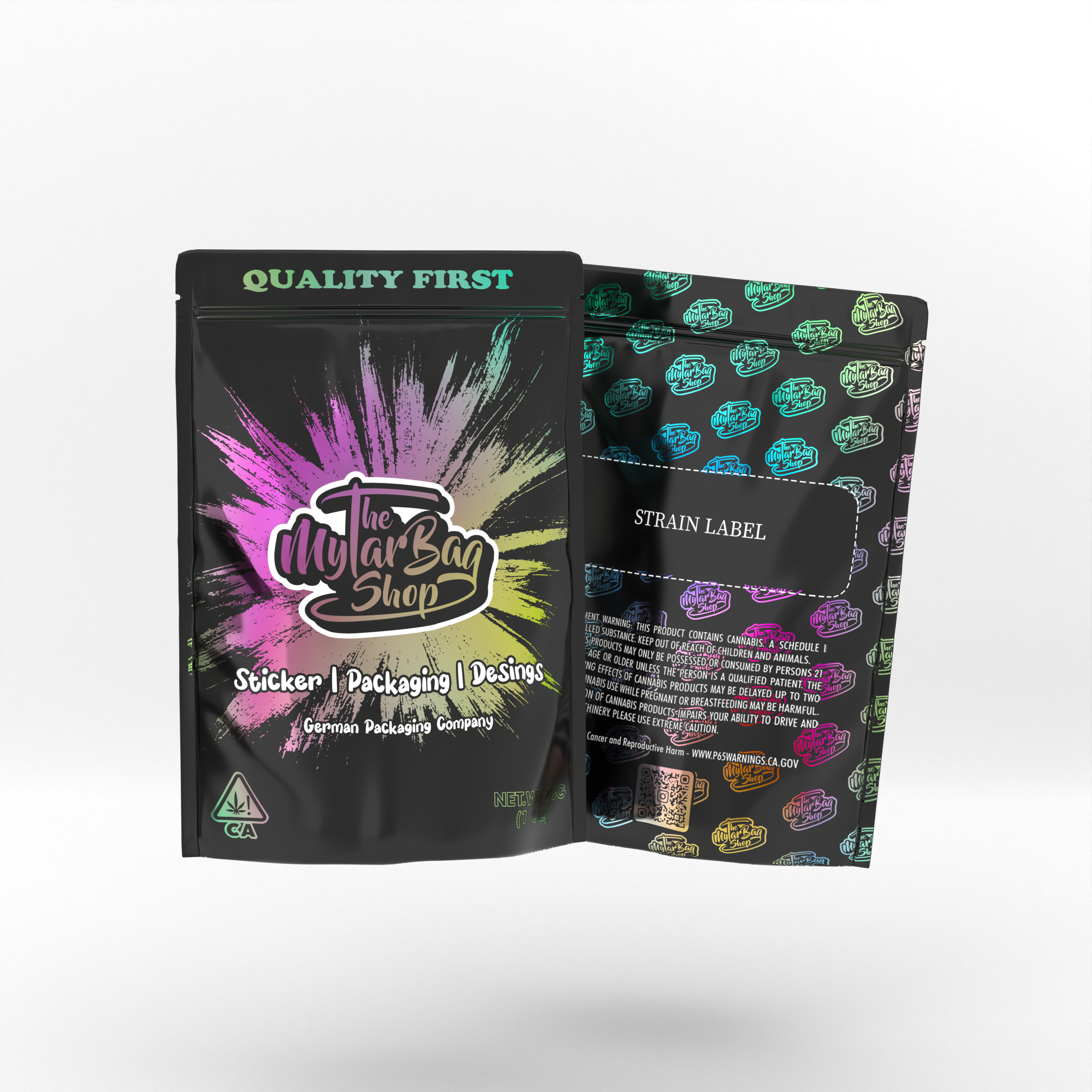 Custom Direct Printed 1OZ & 1LB Mylar Bags