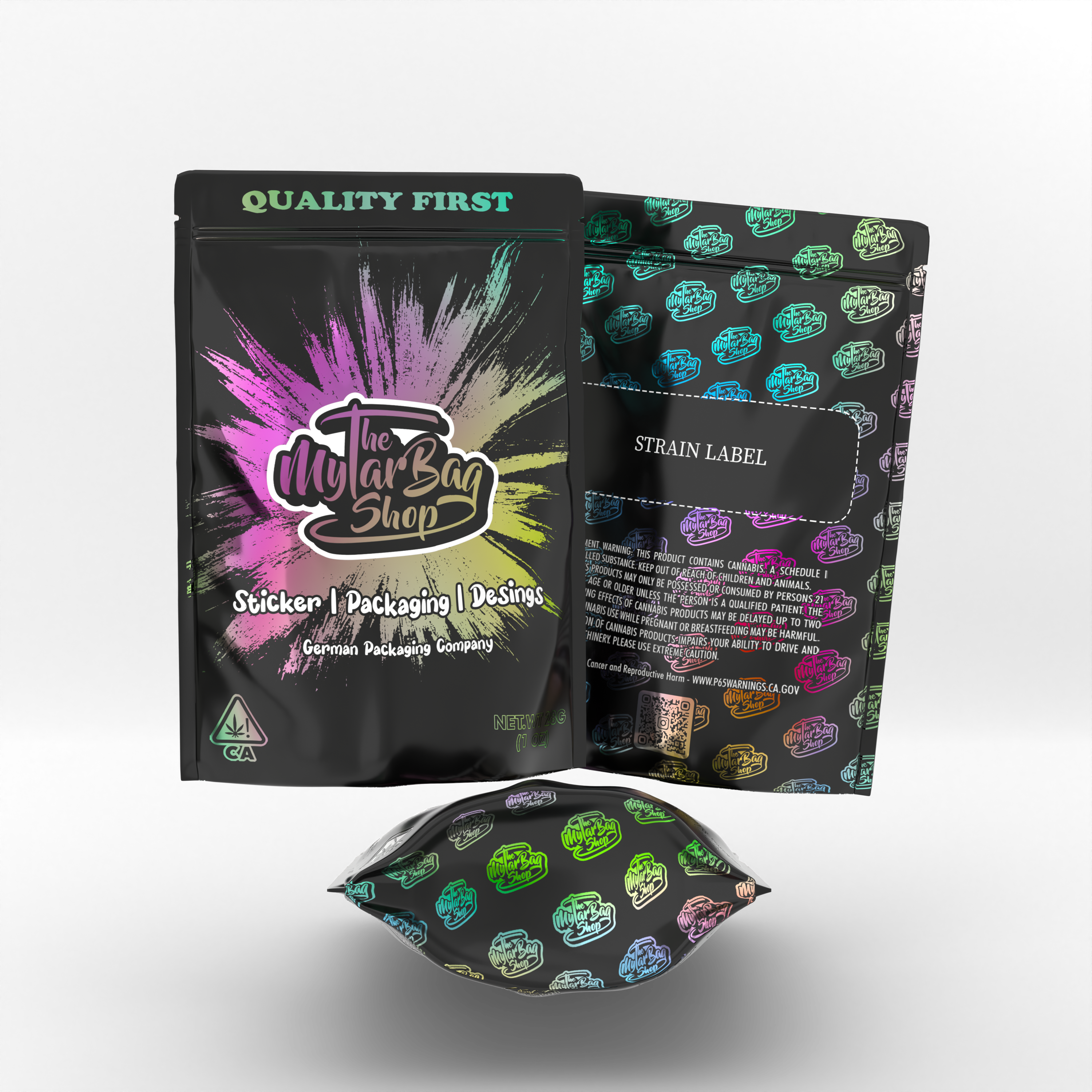 Custom Direct Printed 1OZ & 1LB Mylar Bags